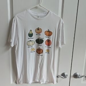 Cotton Heritage White Tee with Fall Graphic